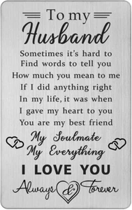 Husband Wallet Card Father‘S Day Gifts from Wife, I Love You Gifts for Him Husba - Picture 1 of 6