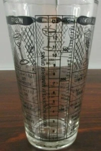 Drink measurement glass with directions for basic bar drinks, Clear with black! - Bild 1 von 7