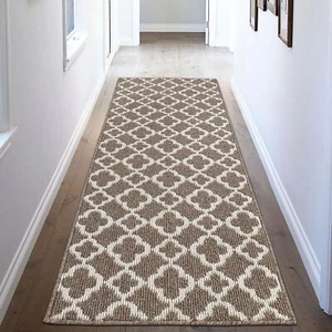 Runner Rug for Hallway 2×6feet Non Slip Kitchen Floor Carpet Runners Brown Mo... - Picture 1 of 9