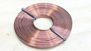 80 FT Copper Cu Metal Insulated Strip 0.289" wide 0.024" thick, 80 FT Flat Wire - Picture 1 of 11