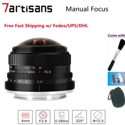 7artisans 4mm F2.8 Wide Angle Ball Fisheye Lens For Olympus Panasonic M43 Camera - Image 1 of 4