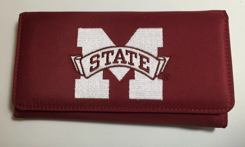 Mississippi State Bulldogs Tri Fold Wallet Removable Checkbook Holder Mom Ladies Cover