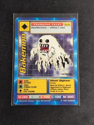 Bakemon St-45 1st Edition Unlimited Digimon CCG 1999 Bandai Toei Card - Image 1 of 2