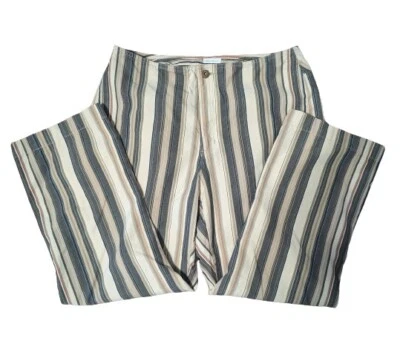 Pantalones de mezclilla Liz Wear Michaela a rayas de algodón cortos informales Liz Claiborne 12 retro Foto 1 de 4