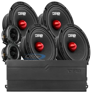 DS18 Combo - 4x PRO-GM6.4B 6.5" Speakers 2x PRO-TWZ1 Tweeters and G3600.6D Amp - Picture 1 of 11