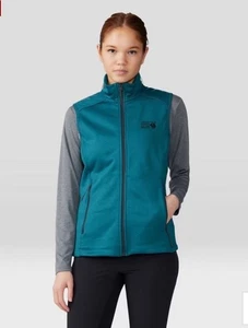 Mountain Hardwear Sendura Vest Women's Fleece Green Full Zip Medium New - Picture 1 of 8