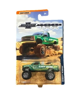 MATCHBOX 2017 CAMION CHEVY K1500 Z71 SOLLEVATI 4X4 100 ANNI CHEVROLET GREEN - Foto 1 di 6