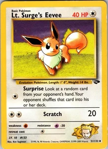 Lt. Surge's Eevee Uncommon Gym Challenge 051/132 LP - Pokemon TCG - Picture 1 of 2