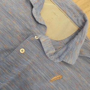Mens Johnnie-O Polo Shirt Sz M Blue Heathered Short Sleeve Chechessee Creek Club - Picture 1 of 7