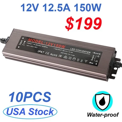 AC To DC 12 Volt Power Supply 12.5A 150W Transformer LED Driver for Led Strip - Image 1 of 4
