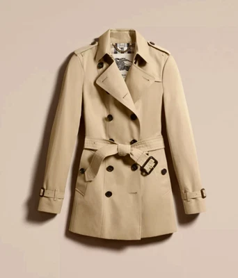 Gabardina auténtica Burberry Kensington Heritage de $4390 para mujer AU2/EE. UU. 0 miel Foto 1 de 4