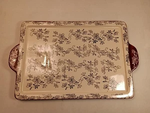 Temptations Tara Floral Lace Keramik braun und schwarz 10x14 Backen Serviertablett  - Bild 1 von 15