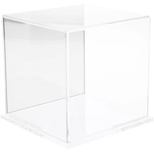 Plymor Clear Acrylic Display Case with Clear Base (Mirror Back), 6" x 6" x 6" - Picture 1 of 1