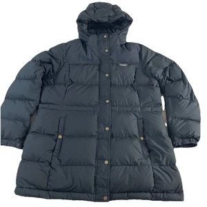 LL Bean Mountain Classic Down Parka Jacket Womens XL Downtek Pertex Puffer Black - Picture 1 of 14