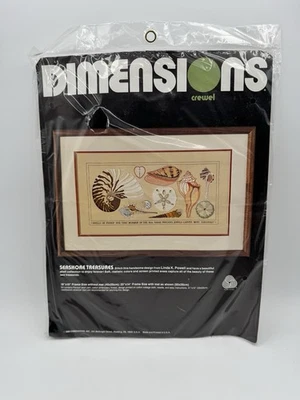 Dimensions Crewel Seashore Treasures 1275 paquete abierto 1984 Linda Powell kit EE. UU. Foto 1 de 3