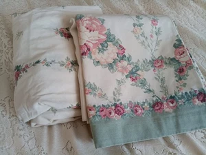 Vintage Dan River Full Sheet Set Floral Fitted & Flat - Picture 1 of 4