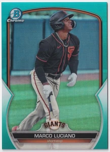 2023 Bowman Chrome Prospects Marco Luciano BCP-176 Aqua Refractor #/125 Giants - Picture 1 of 2