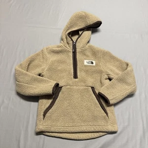 The North Face Boys Campshire Hoodie Pullover Fleece Sherpa Brown Small 7/8 - Picture 1 of 13