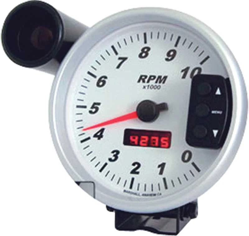 Marshall 5" 0-10000 RPM esfera blanca barrido completo pedestal montaje memoria tacómetro Foto 1 de 1