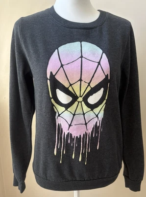 Sudadera Marvel Mujer Spiderman Talla Pequeña Gris Cómics Grunge Street Foto 1 de 4