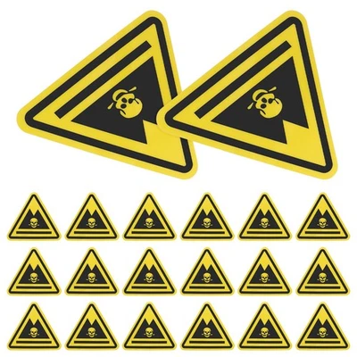  20 Pcs Hazardous Waste Warning Stickers Danger Safety Sign Decal - Image 1 of 4