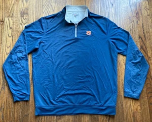Peter Millar Auburn University Pullover Herren Größe XL 1/4 Zip Blau Performance - Bild 1 von 14