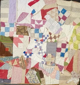 BORSA A MANO DI ANTICHI SCARTI/PEZZI DI TRAPUNTA VINTAGE PER ARTIGIANATO, ARTE ALTERATA + #24 - Foto 1 di 10