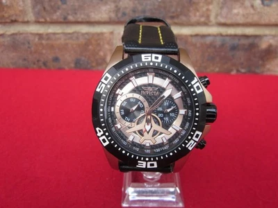 Invicta Aviator Chronograph Quartz Rose Gold Watch 21740 Carbon Fiber Face RUNS - Image 1 of 4