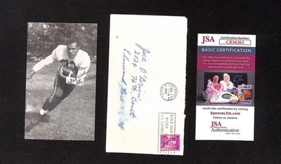 Postal firmada por Ollie Matson 1961 con sobre automático certificado de autenticidad JSA Chicago Cardinals Salón de la fama Foto 1 de 3