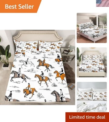 Juego de sábanas ajustables para caballos de carreras dobles ecuestres deportivas cama para jinetes... Foto 1 de 4