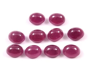 8x6 MM- 100% Natural CERTIFIED Mozambique Ruby Oval Cabochon Loose Gemstone - Picture 1 of 5