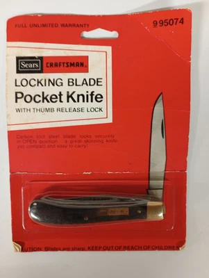 Sears/Craftsman model# 95074 Slim Trapper Liner Lock Knife NIP USA made Vintage - Image 1 of 4