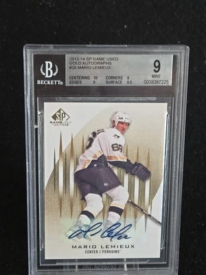 Mario Lemieux 2013-14 SP Game Used Gold Autographs #28 BGS 9/Auto 10 - Image 1 of 4