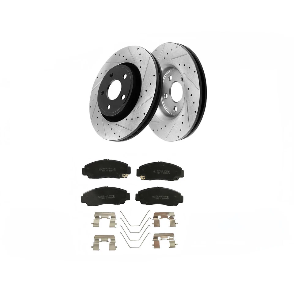 Front Drilled Slotted Brake Rotors Pads for 2006-08 Honda Accord Acura CL TL TSX Foto 1 de 4