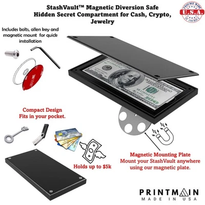 StashVault Diversion Safe, Hidden Secret Magnetic Stash Box Cash Crypto USA MADE - Image 1 of 4