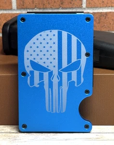 Tactical Minimalist Metal Punisher Wallet , RFID Card Holder Skull Wallet - Picture 1 of 5