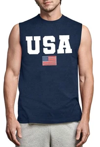 American Flag Tank Tops for Men 4th of July Shirts Patriotic Sleeveless USA M... - Picture 1 of 6
