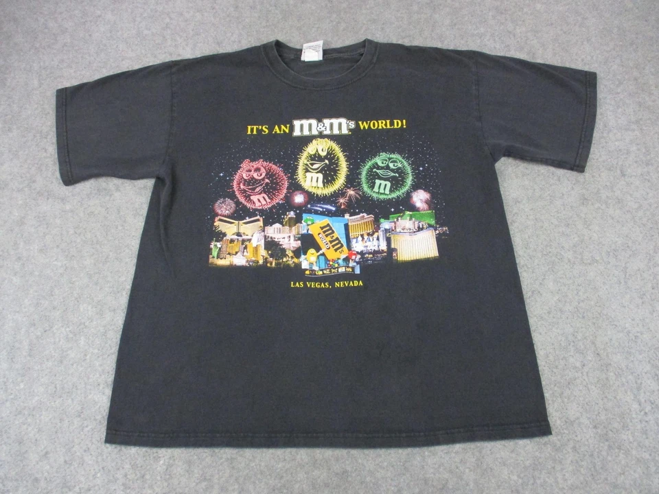Camisa De Colección M&M Mundial Para Hombres Extra Grande Negra Las Vegas Nevada Gráfico EE. UU. Foto 1 de 4