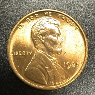 1925 Lincoln Wheat Cent Choice BU Uncirculated Red. - Image 1 of 4