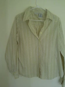 WOMENS   WHITE STAG STRIPE TOP SHIRT L - Picture 1 of 2