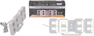 3D LED Digital Clock with Alarm Function, Date and Temperature Display White - Picture 1 of 3