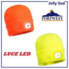 Berretto Alta Visibilita con Luce al Led Cappello Fluo Invernale Uomo da Lavoro