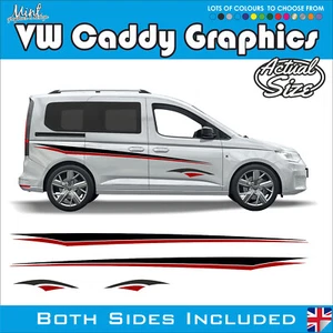 VW CADDY Side Stripes SPORT LINE Decals Stickers Van Graphics FREE P&P 084 - Picture 1 of 4
