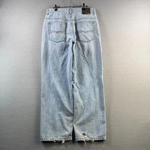 Jeans Anchor blu larghi uomo 33x32 (adatto 32x31) denim blu chiaro Y2K - Foto 1 di 18
