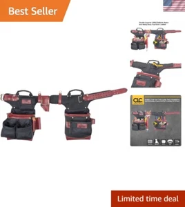 CLC Elite Adjustable Black Tool Apron - 19 Pockets, Durable Ballistic Nylon - Picture 1 of 8