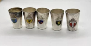 Set of 5 german crests Shot Glasses 1950’s - Picture 1 of 8