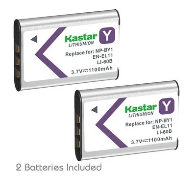 2x Batería Kastar para Olympus LI-60B Olympus FE-370  Foto 1 de 4