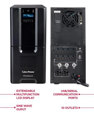 CyberPower PR220000LCD Smart App Sinewave  2200VA 1980W L5-30P Power Backup UPS - Image 1 of 4