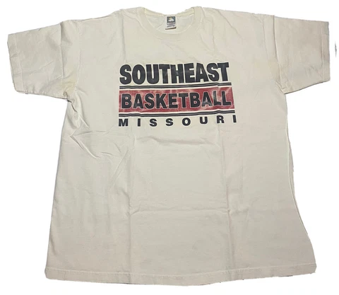Vintage Southeast Missouri State Redhawks Basketball T-Shirt Sz XL B8 Cover