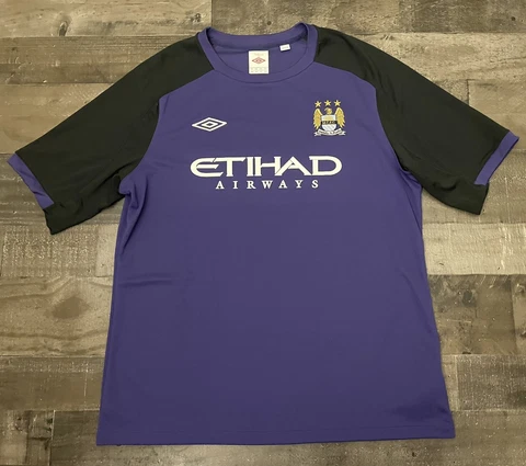 MANCHESTER CITY SHIRT UMBRO JERSEY SOCCER FOOTBALL SIZE 2XL PURPLE S/S EUC Cover